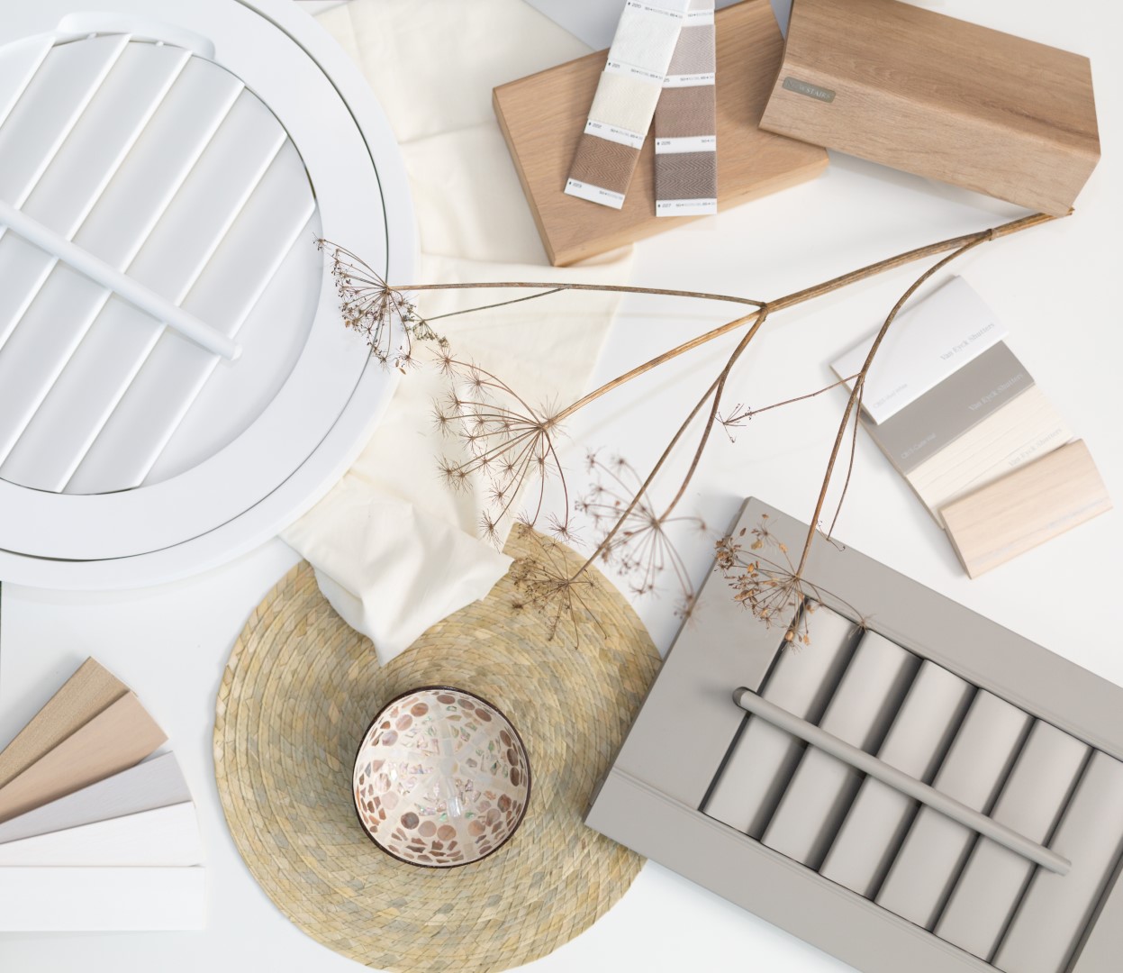 Moodboard van een naturel interieur