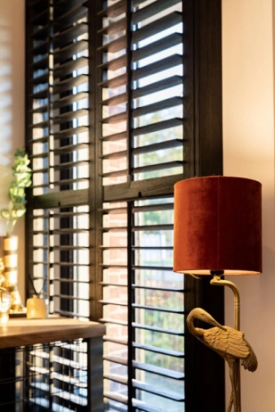 Shutters noirs dans un interieur classique