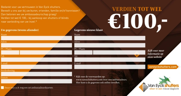 Van Eyck shutters 100 euro